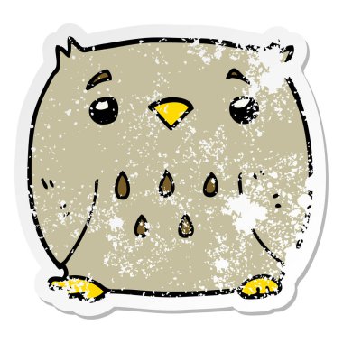 bir çizgi film baykuş sıkıntılı etiket