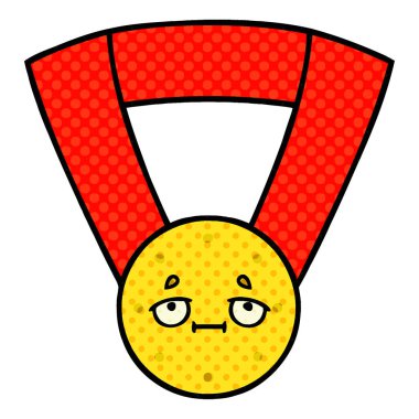 çizgi roman tarzı karikatür altın madalya