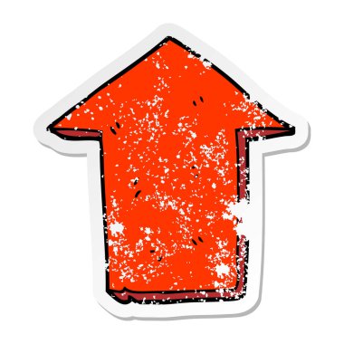 bir çizgi film işaret eden ok sıkıntılı etiket