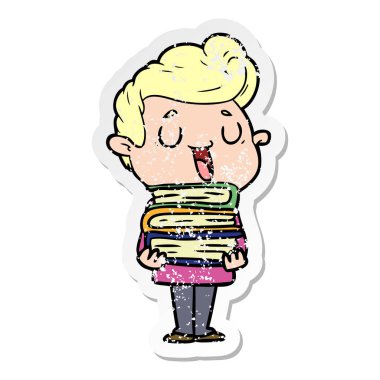 bir mutlu çizgi film adamın sıkıntılı etiket