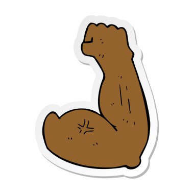 etiket flexing güçlü kol karikatür