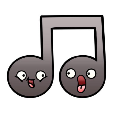 bir nota degrade gölgeli karikatür