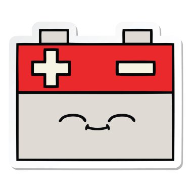 sevimli çizgi akü etiket