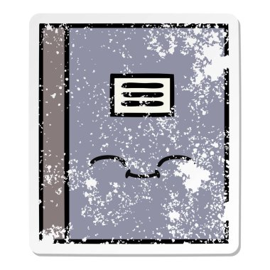 sevimli çizgi Notebook sıkıntılı etiket