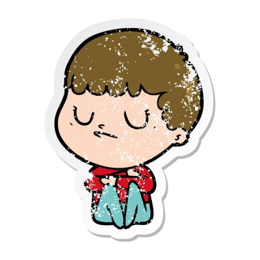 bir çizgi film huysuz çocuğun sıkıntılı etiket