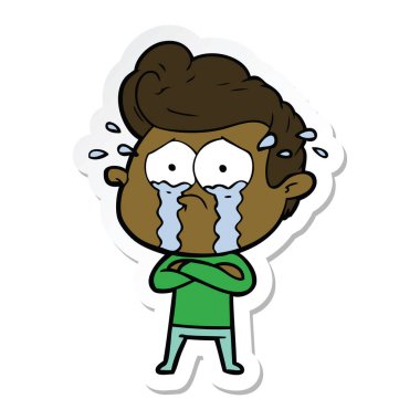 adam ağlıyor çizgi film etiketi