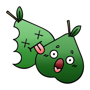 Degrade gölgeli karikatür bir armut