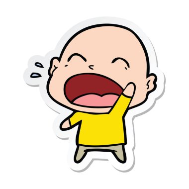 kel adam bağıran bir çizgi film etiketi