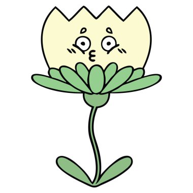 sevimli çizgi çiçek