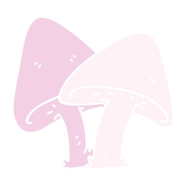 ilginç el çizilmiş karikatür mantar