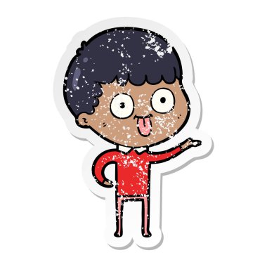 dik bir çizgi film adamın sıkıntılı etiket