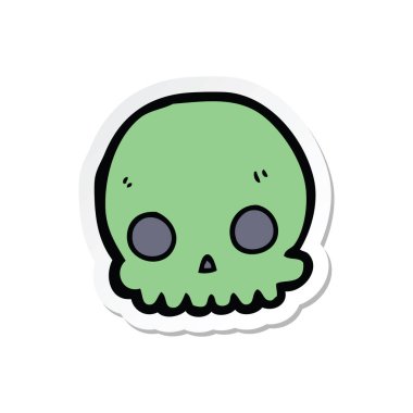 etiket bir karikatür kafatası