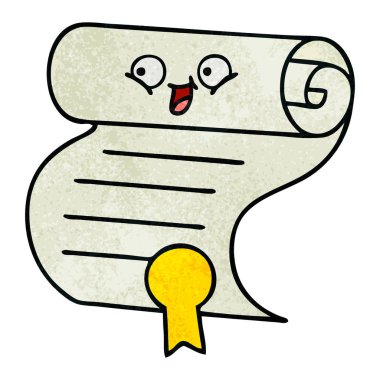 Retro grunge doku karikatür bir sözleşme