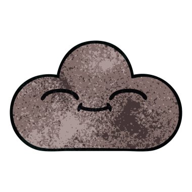 Retro grunge doku karikatür bir fırtına bulutu