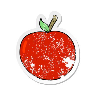 bir çizgi film Apple sıkıntılı etiket