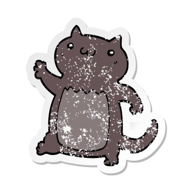 bir karikatür kedi sıkıntılı etiket