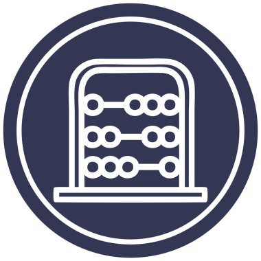 geleneksel abacus dairesel simgesi simgesi