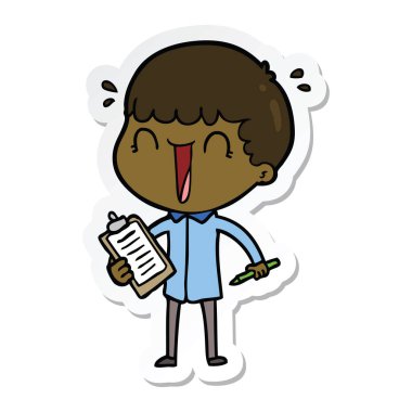 gülünecek bir çizgi film adamın etiket