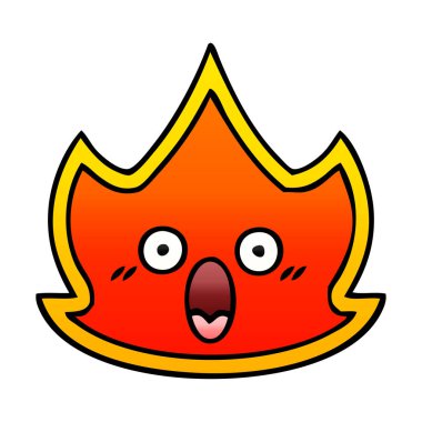 Degrade gölgeli karikatür bir ateş