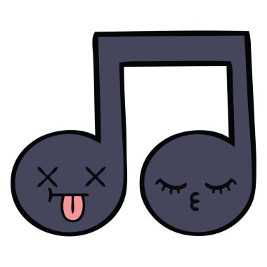 bir nota sevimli çizgi