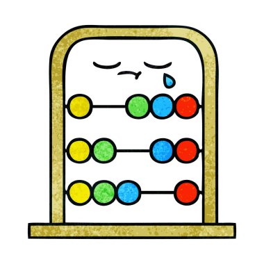 Retro grunge doku karikatür abacus