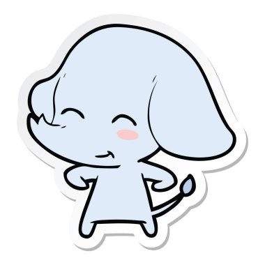 etiket sevimli çizgi fil