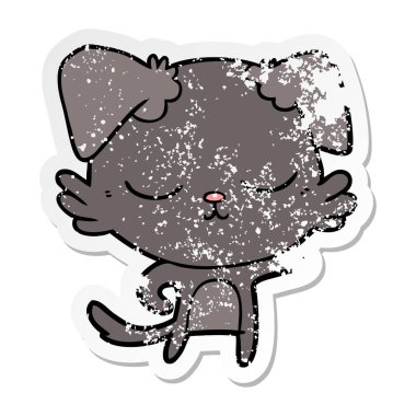 sevimli çizgi köpeklerin sıkıntılı etiket