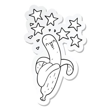 çizgi film sihirli Muz Sticker