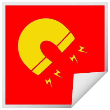 etiket karikatür bir mıknatıs peeling Meydanı