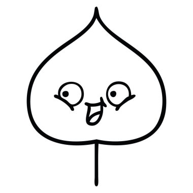 ekspresiyon bir yaprak çizim karikatür