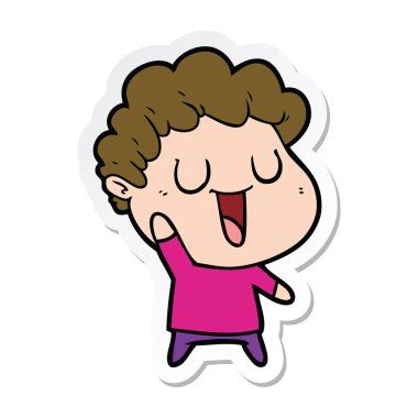 gülünecek bir çizgi film adamın etiket