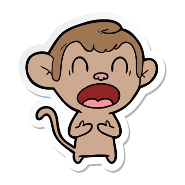 etiket bağırarak karikatür maymun