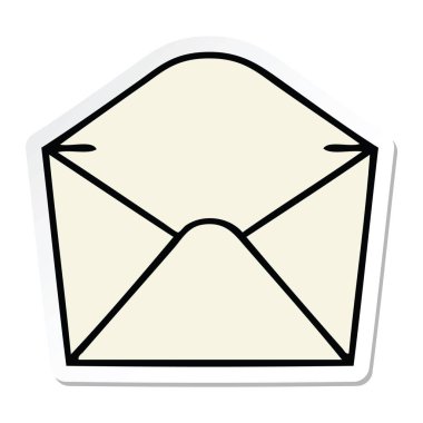 çizgi film zarf etiket ilginç el çizilmiş