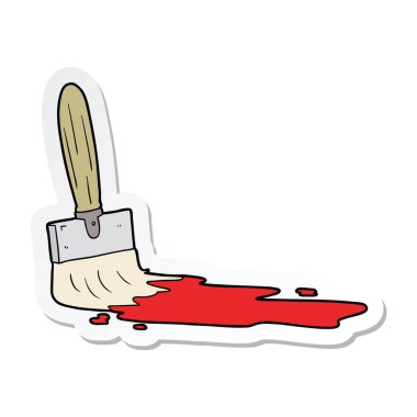 çizgi film boya fırçasının etiket