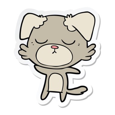 sevimli çizgi köpek etiket