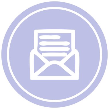 Zarf mektup dairesel simgesi