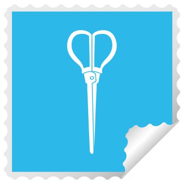 ilginç Meydanı etiket karikatür makas peeling