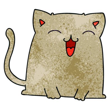 ilginç el çizilmiş karikatür kedi