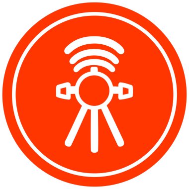 iletişim uydusu dairesel simgesi