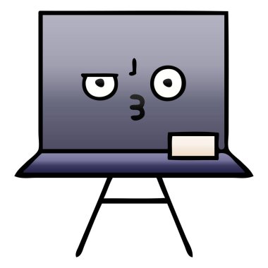 Degrade gölgeli karikatür kara tahta