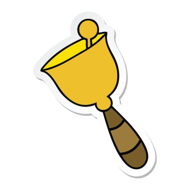 Zili çalmadan bir sevimli çizgi etiket