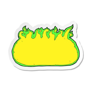 etiket karikatür yeşil ateş kenarlık