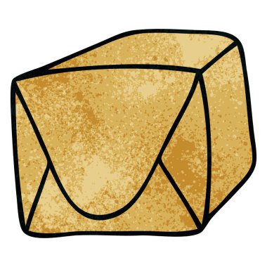 ilginç el karikatür kahverengi parsel çekilmiş