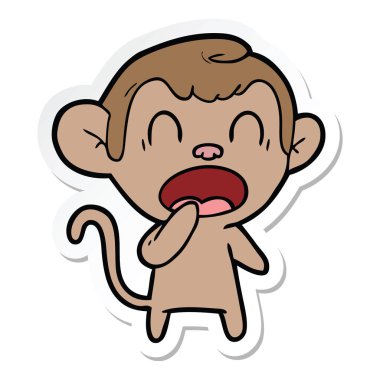 etiket esneme karikatür maymun