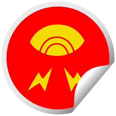 dairesel peeling etiket karikatür mistik bir göz