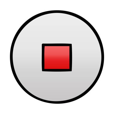 Degrade gölgeli karikatür durdur düğmesi