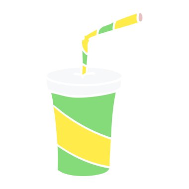 Çizilmiş karikatür doodle fastfood, içki ver