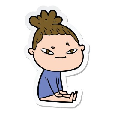 bir çizgi film kadının etiket