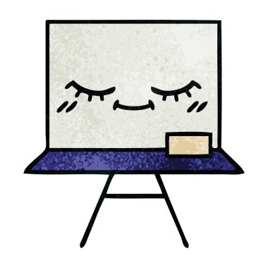 Retro grunge doku çizgi film beyaz tahta