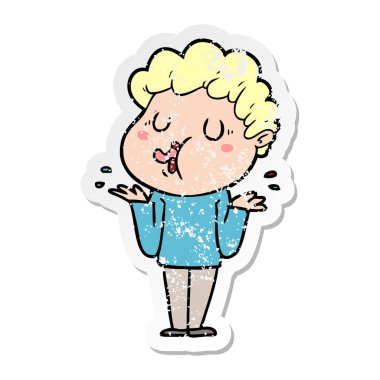 şarkı bir çizgi film adamın sıkıntılı etiket